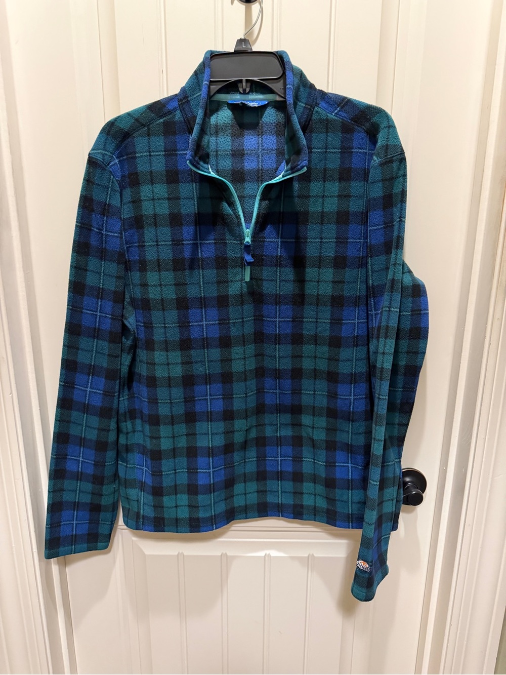 Chubbies Blue and Green Plaid Fleece Pullover